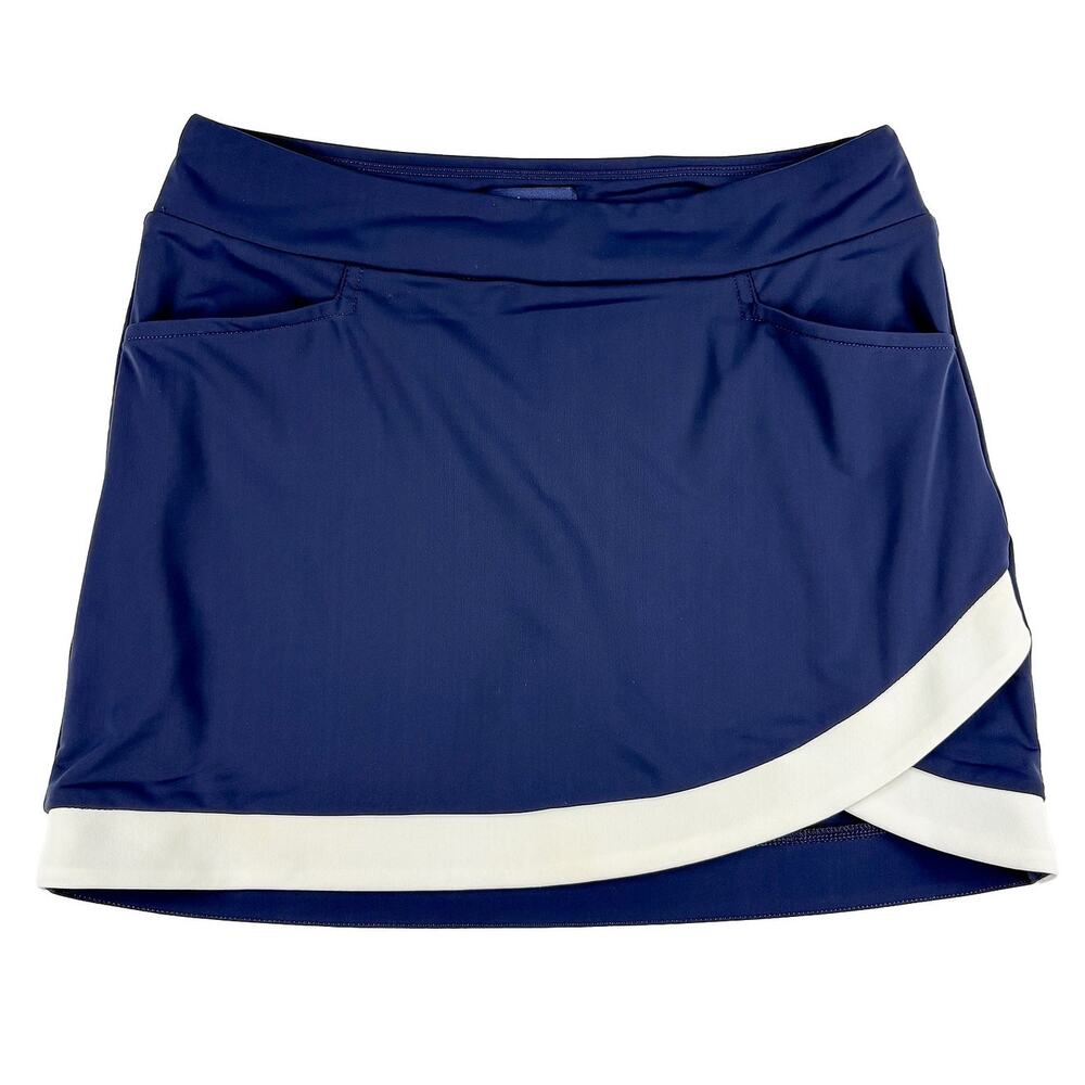 Melly M Tisbury Golf Skort Women Size S Navy Ivory Preppy Tennis Pickleball